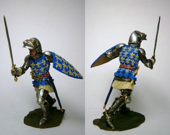 French knight XIV century / Tin figure 54mm