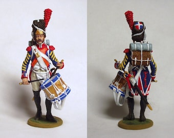 Tamborilero granadero francés del 27.º regimiento de línea, Francia, 1809. / Figura de estaño de 54 mm.