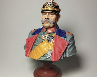 Busto. Paul von Hindenburg (1847 – 1934). Generalfeldmarschall del Imperio Alemán / Figura de resina escala 1/10 (200mm)