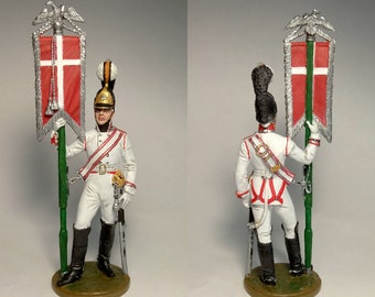 Portaestandarte del regimiento Chevaliers-Gardes, Rusia 1805 / Figura de estaño de 54 mm