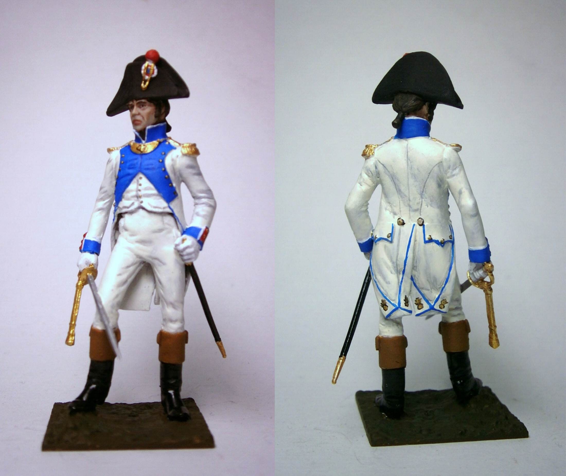 Officer of coast guard artillery. France 1807. Tin soldier figure 54mm