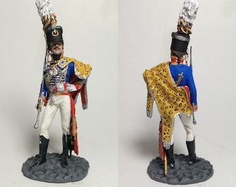 Oficial ruso del regimiento de húsares de la guardia de vida, 1802-1809 / Figura de estaño de 54 mm