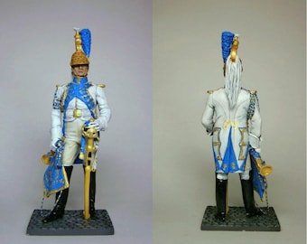 Trumpeter dragoons of the guard in parade uniform, France 1812 / Tin figure 54mm