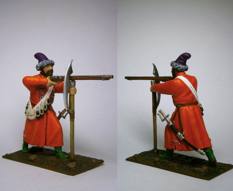 Tin figure 54mm Russia 1674 Moscow strelets 8th regiment T.F.Polteva