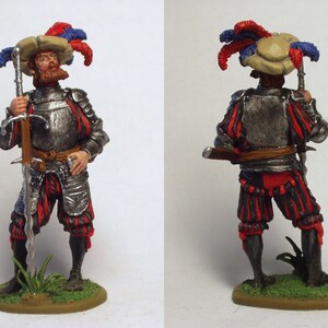 Landsknechte Doppelsoldner der „Schwarzen Legion“, 1520 / Zinnfigur 54mm