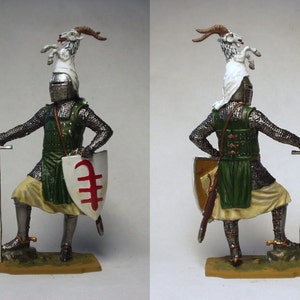 Duitse ridder von Bredow XIII eeuw / Tinnen figuur 60mm