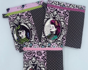 Tula Pink Deja Vu Nightshade Cameo Zipper Pouch