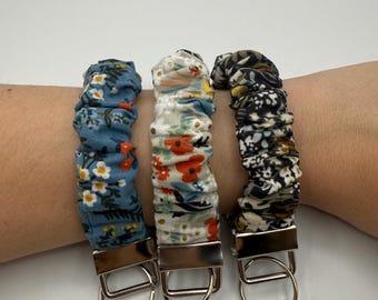 SCRUNCHIE WRISTLET | Riffle Paper | Keychain | Car key Holder| Summer Wristlet | Floral Key Chain | Cute Key Chains for Her