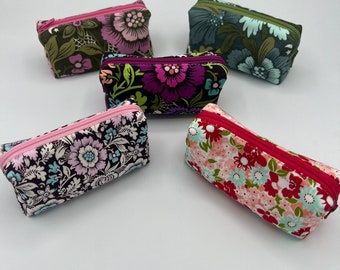Mini Bolsa Boxy com Zíper Tula Rosa - Bolsa Floral com Zíper - Mini Box Bag