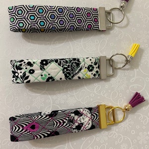 Tula Pink Linework Rainbow Panda & Skunk Wristlet Keyfob/Keychain