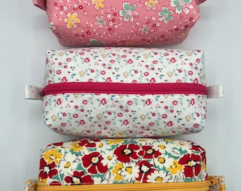 Floral Cotton Zippy Bag: Boxed Makeup or Pencil Bag
