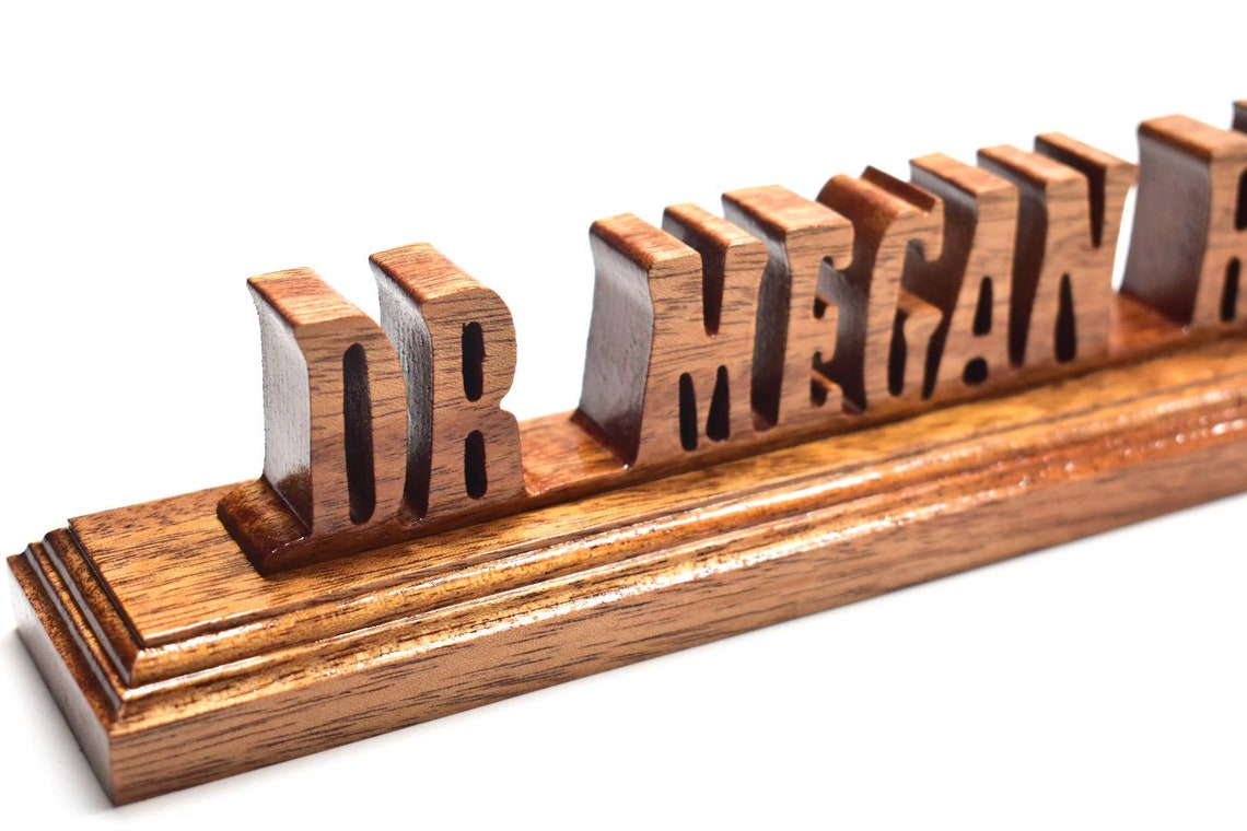 Wood Desk Name Plate Wooden Name Plaque Teachers desk Etsy