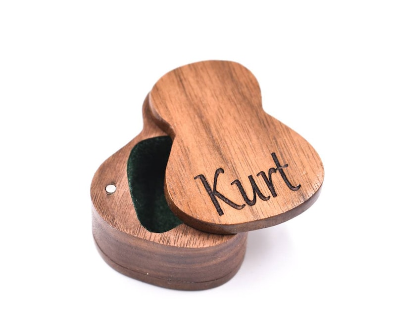 Wooden Guitar Pick Box pick storage plectrum box pick Etsy