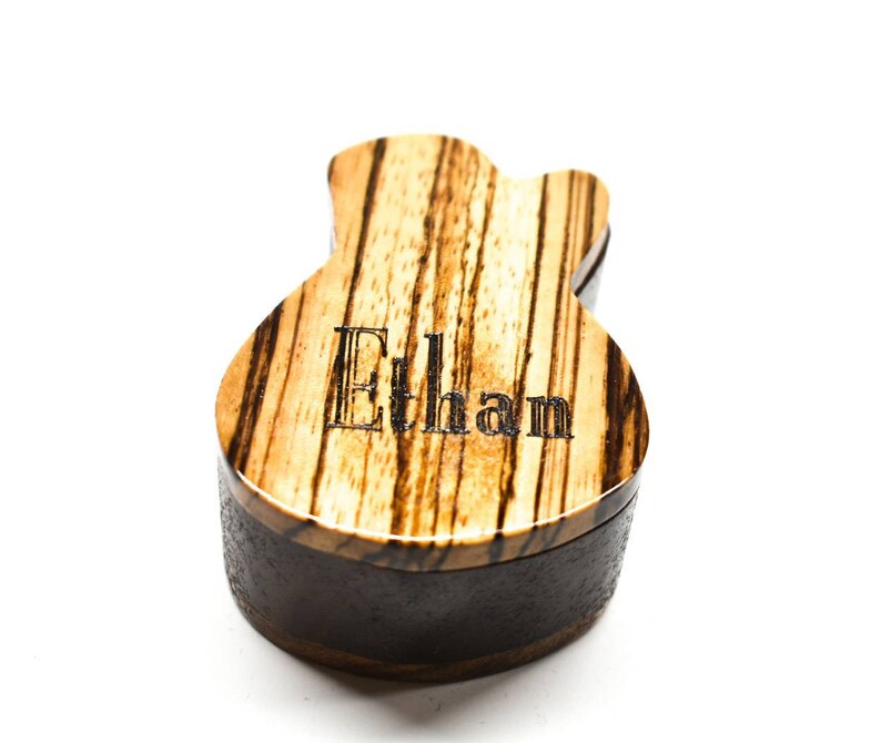 Wooden Guitar Pick Box pick storage plectrum box pick Etsy
