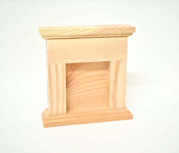 Doll House Fireplace Unfinished Doll Furniture Wooden Etsy