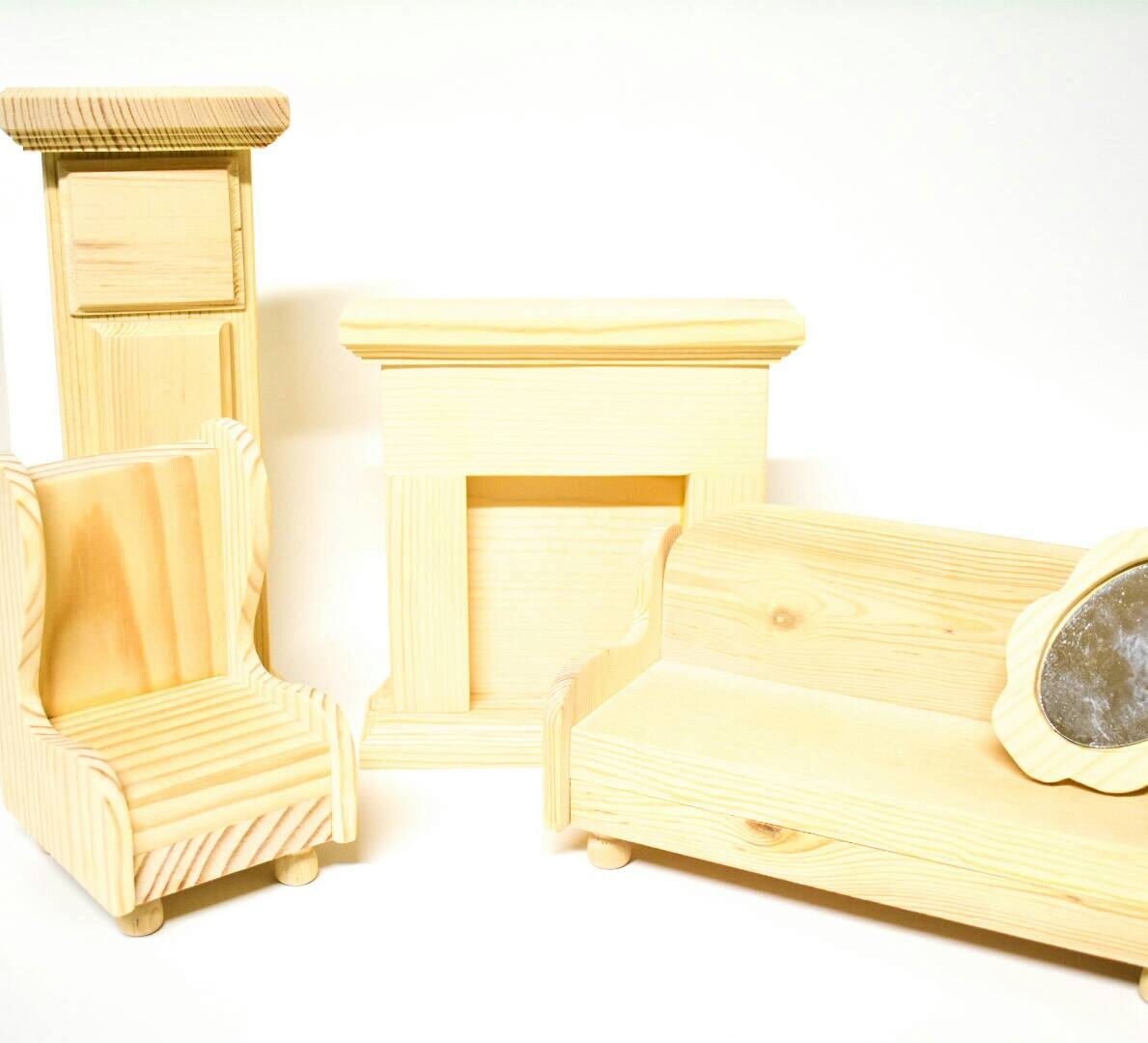 Unfinished Doll Furniture Doll house Living Room Set doll Etsy