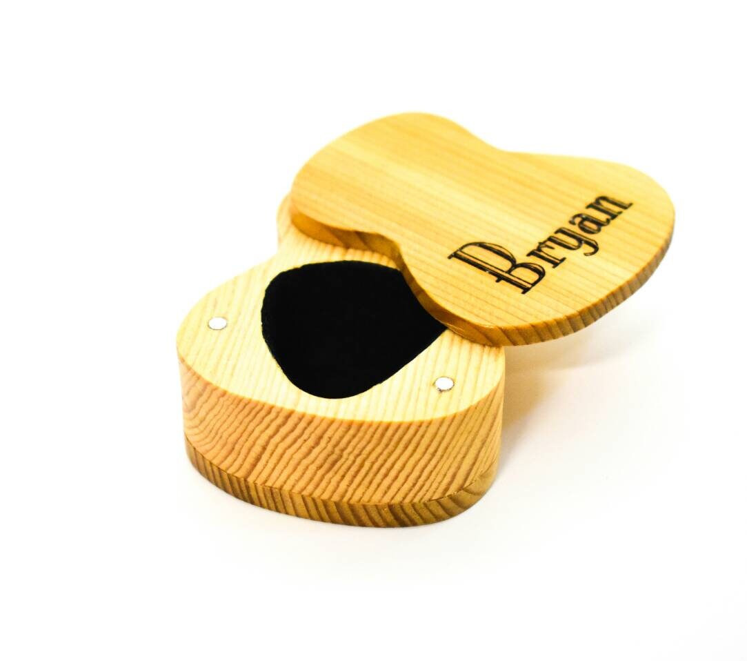 Custom Wooden Guitar Pick Box Acoustic Guitar Pick box music Etsy