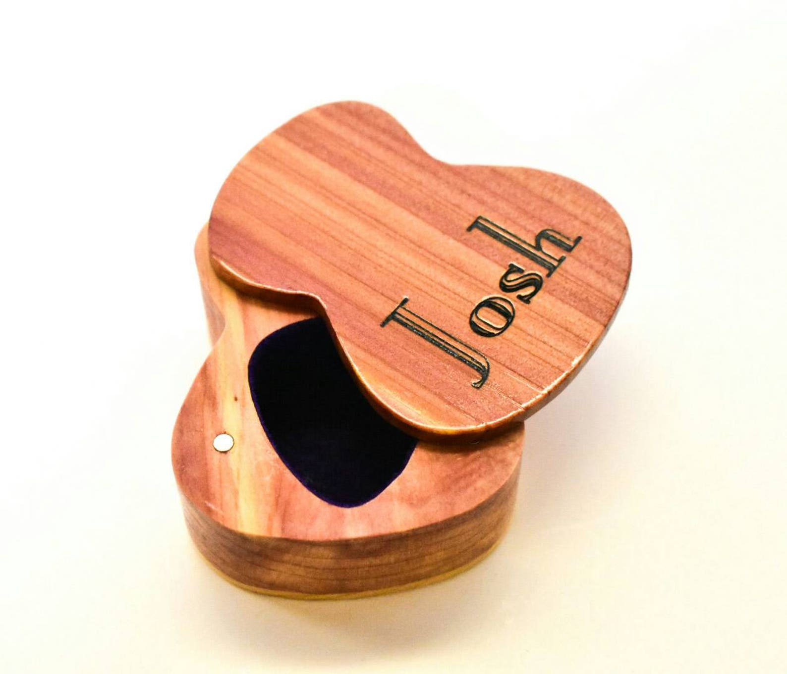 Wooden Guitar Pick Box Acoustic Guitar Pick Box Music Gift Etsy
