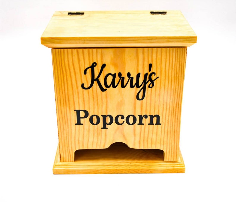 Microwave popcorn holder wooden popcorn box popcorn gift Etsy
