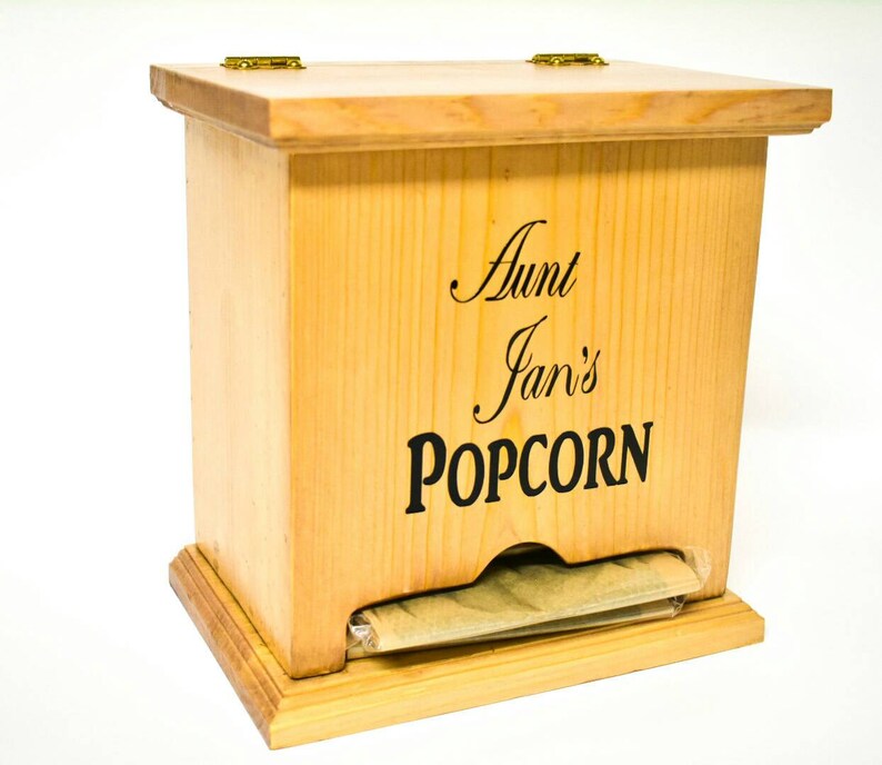 Microwave popcorn holder wooden popcorn box popcorn gift Etsy