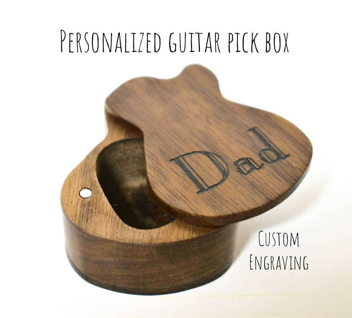 Wooden Guitar Pick Box electric guitar box guitar lover Etsy