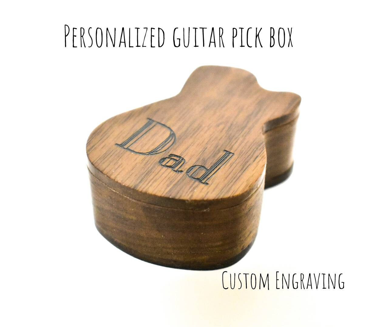 Wooden Guitar Pick Box electric guitar box guitar lover Etsy