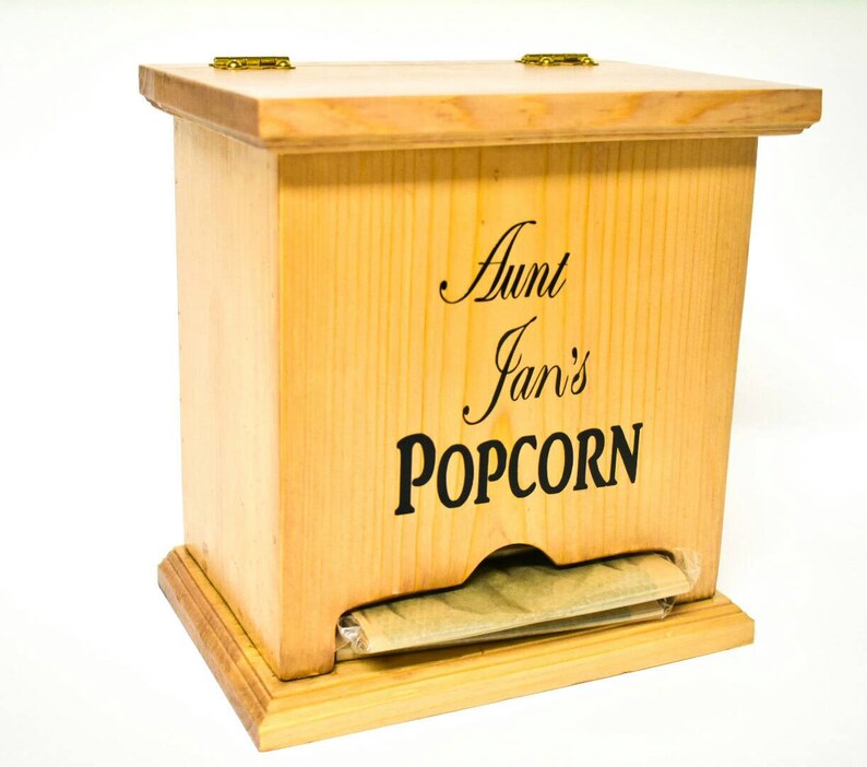 Microwave popcorn holder wooden popcorn box popcorn gift Etsy