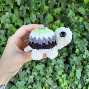 Aro Pride Turtle Plushie | Made to Order | Aromantic Flag LGBTQIA+ Handmade Crochet Amigurumi Toy Stuffed Animal Plush Tortoise Gift Fidget