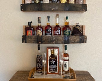 Bourbon/Whiskey Barrel Stave Shelf