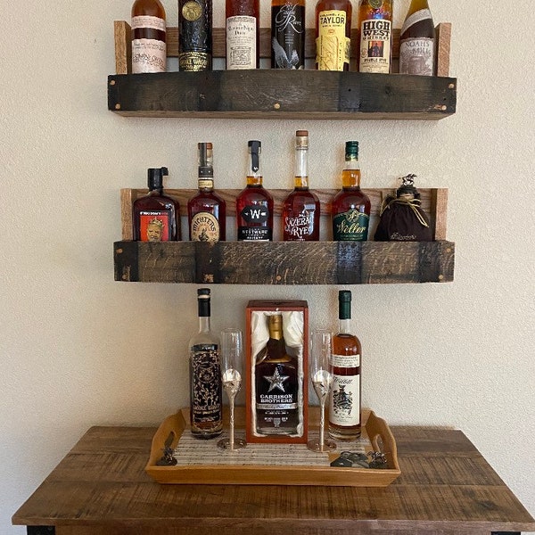 Bourbon/Whiskey Barrel Stave Shelf