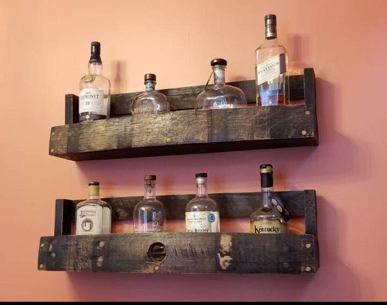 Bourbon/Whiskey Barrel Stave Shelf image 5