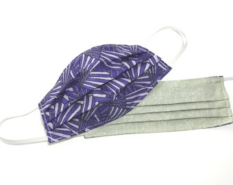 1 Adult Face Mask with 2 patterns: Reusable, washable & reversible 2-layer protective cotton face mask w/ elastic. Shipping Daily!