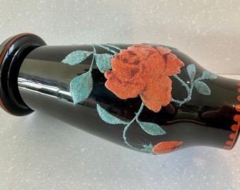 Bohemian Coralene Glass Vase..c1890.