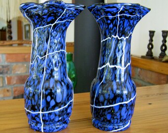 Kralik Glass Vase (pair).. Bohemian - Czech c1900