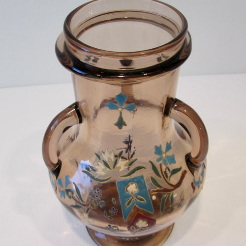 Art Nouveau French Glass Vase Legras - Augustus Jean shops c1890