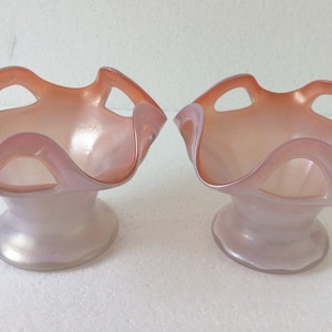 A Pair of Kralik Punch Handle Glass Vases c1900