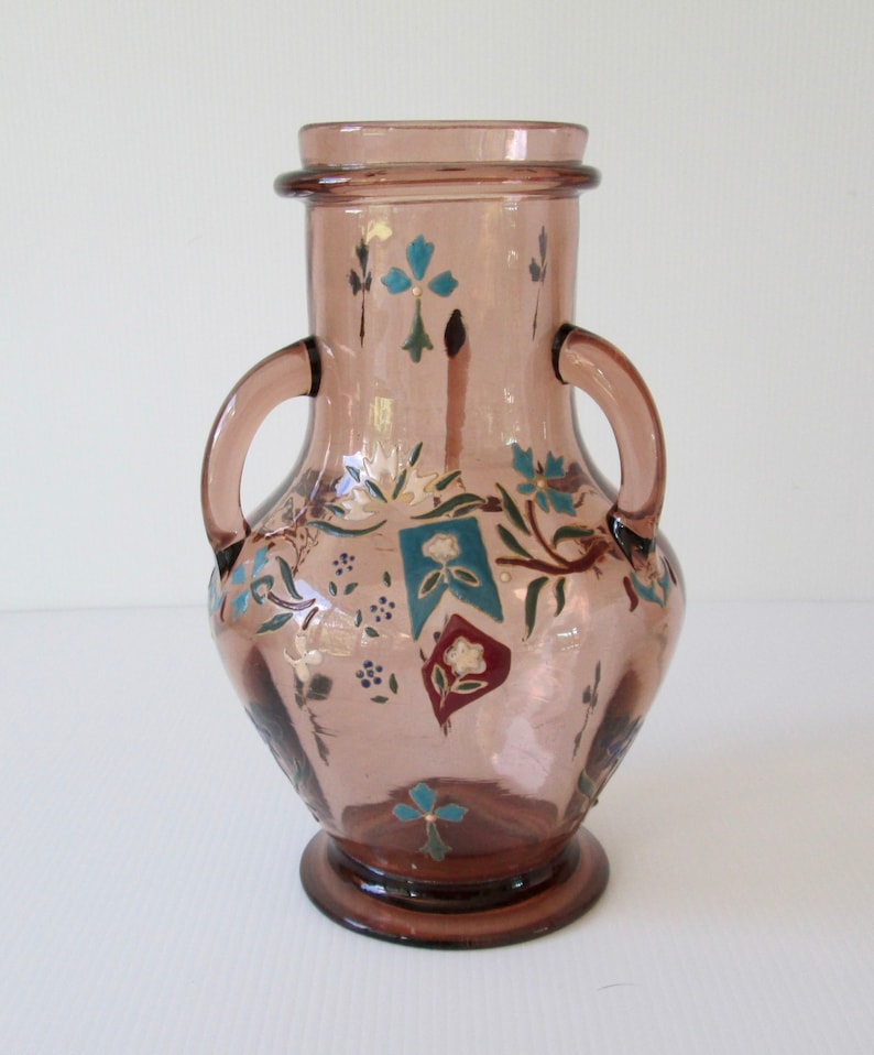 Art Nouveau French Glass Vase Legras - Augustus Jean shops c1890
