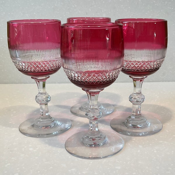 Antique Baccarat Crystal Liquor Glasses / Port Glasses / Sherry Glasses…c1920