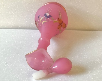 Antique Perfume Bottle Opaline Glass Perfume Decanter Bohemian - French Glass Perfume Bottle