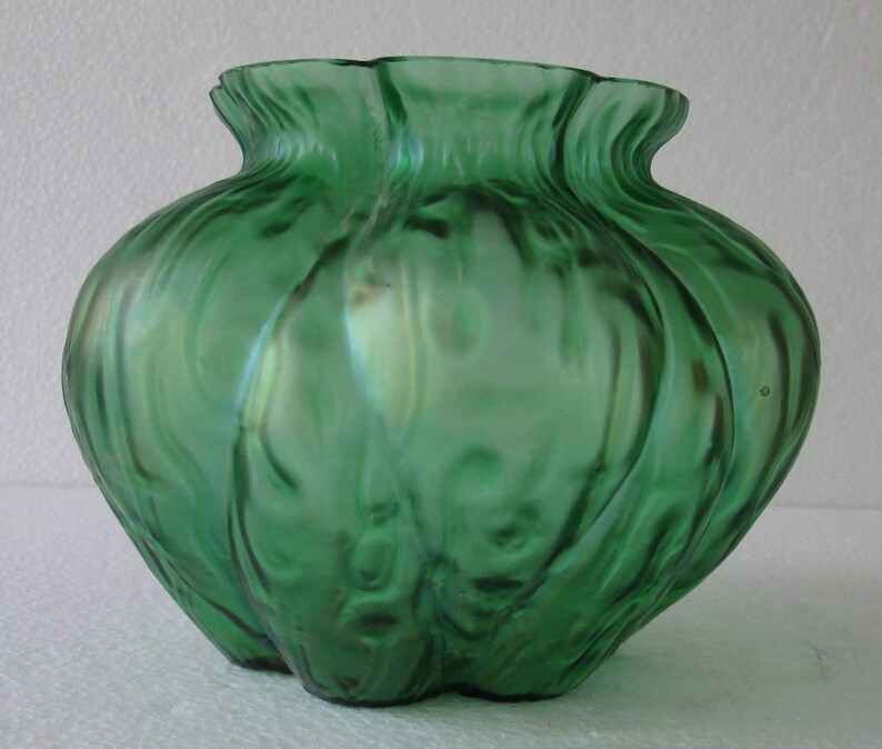 Bohemian Kralik Glass Vase Antique Czech Etsy