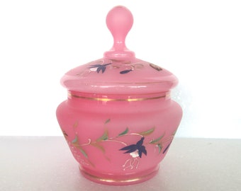 c1880 Pink Opaline Vanity Glass Jar - Glass Box