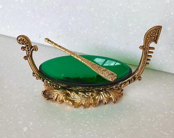Open Salt Venetian Murano Glass  Gondola Open Salt