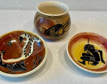 Martin Boyd Pottery x three..  c1950