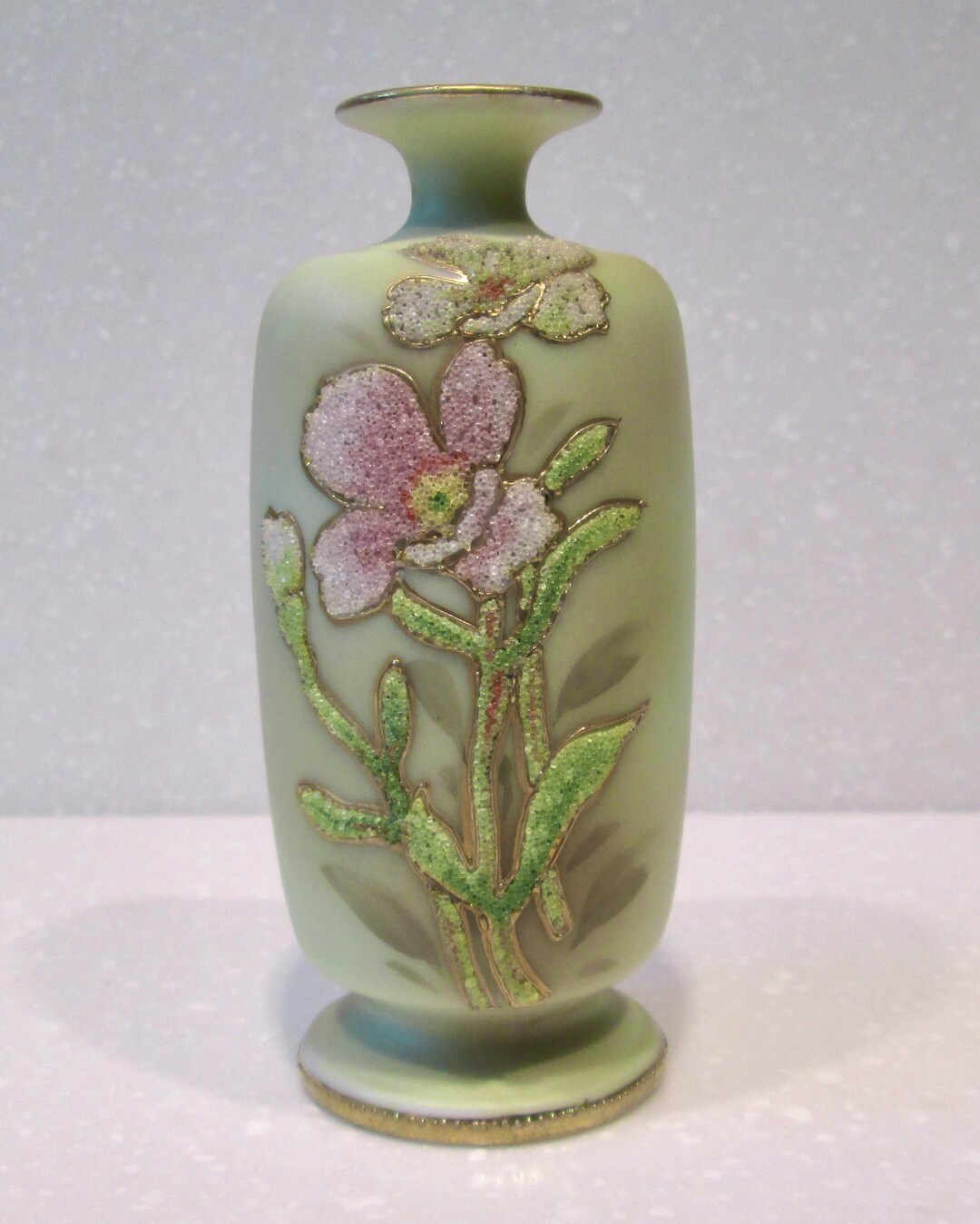 Royal Kinran Nippon Coralene Japanese Porcelain Vase US Patent Etsy