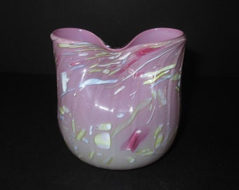 Harrach Peloton Glass Vase - Victorian Peloton Glass - Bohemian Glass