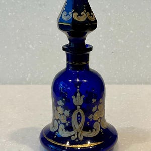Bohemian Harrach Glass Perfume Bottle c1860 Czech Glass Perfume Bottle