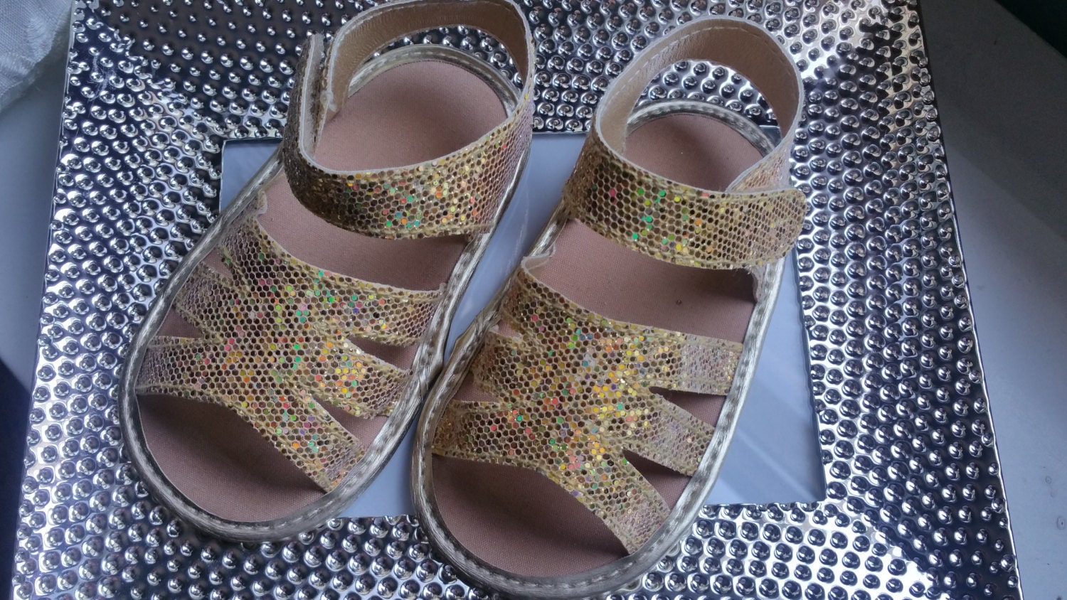 Gold Baby Sandals Velcro Baby ShoesGold Baby | Etsy
