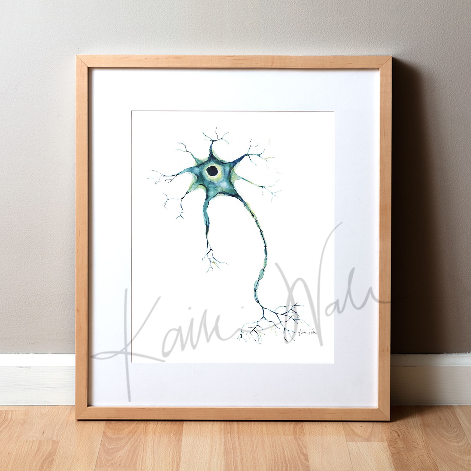 Nerve Cell Watercolor Print - Motor Neuron - Nerve Art - Brain Art ...
