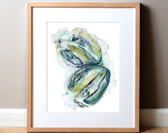 Heart Dissection Watercolor Print -  Cardiology - Heart Art - Cardiology Gift