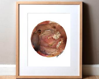 Red Retina Watercolor Print - Optometry Art - Abstract Eye Art - Eye Doctor Gift